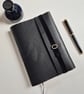 Art Deco Leather Journal, Black and Gold, A5 Summer Seconds