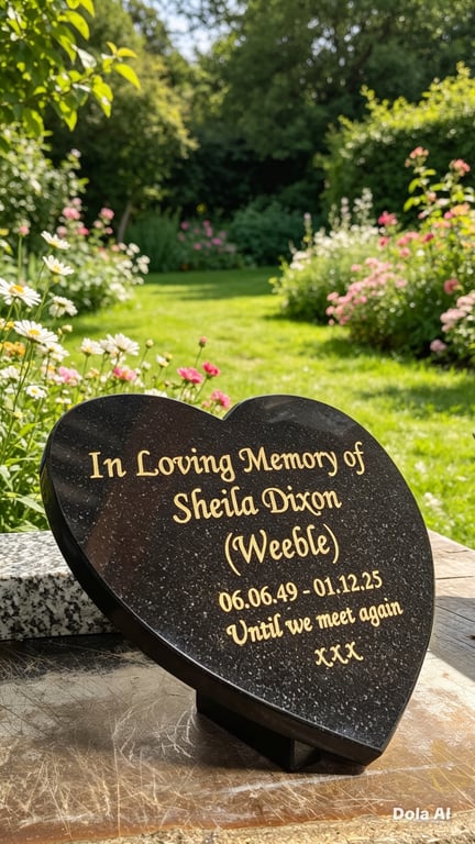Memorial Grave Stone Heart Memorial Plaque Grave stone Heart grave Decoration 