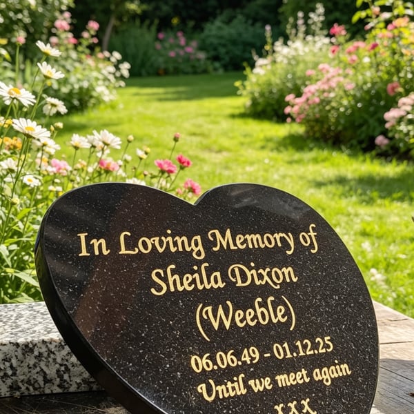 Memorial Grave Stone Heart Memorial Plaque Grave stone Heart grave Decoration 