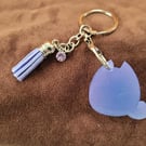 Lavender Resin Cat Keychain