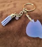 Lavender Resin Cat Keychain