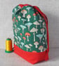 Project bag, drawstring bag, mushrooms.  - Image 5