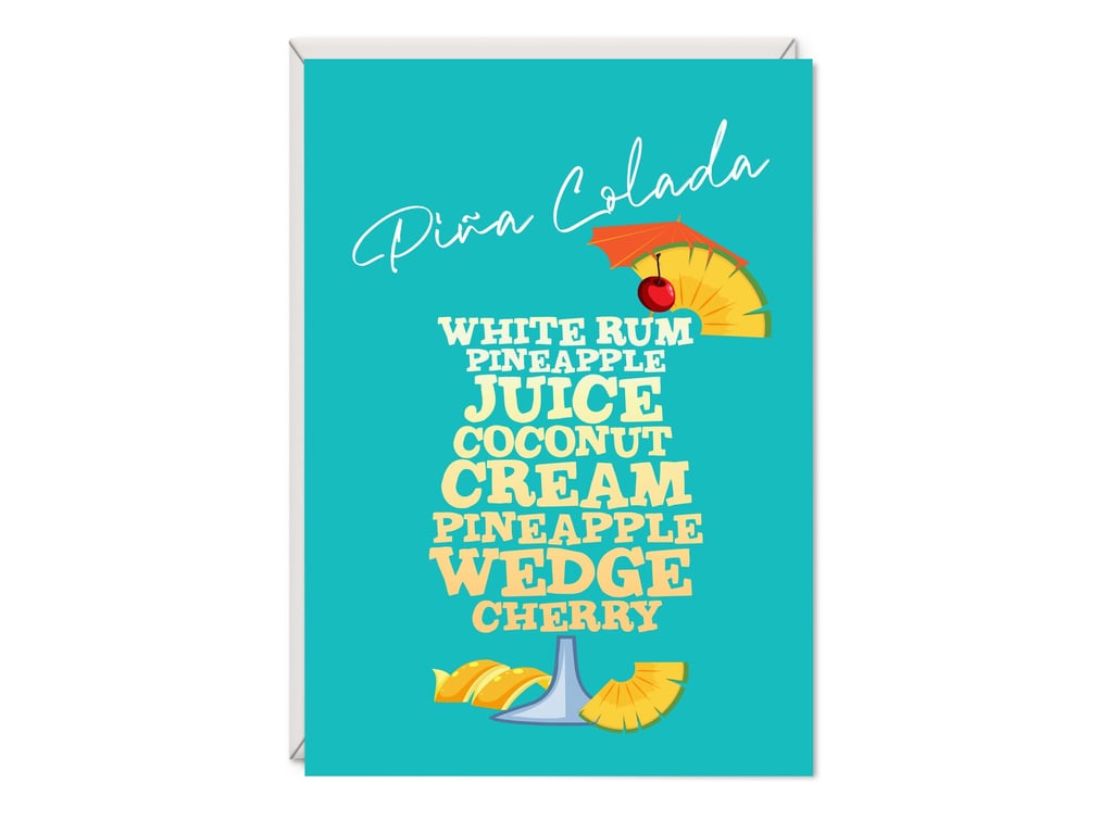 Pina Colada Cocktail Birthday Card