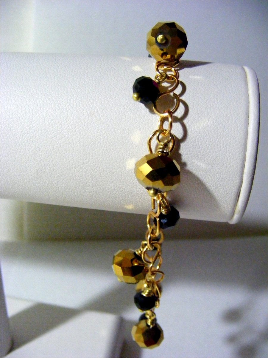 Black and Gold Charm Bracelet