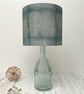 Hand Printed Linen Lampshade in Teal Blue - Image 4