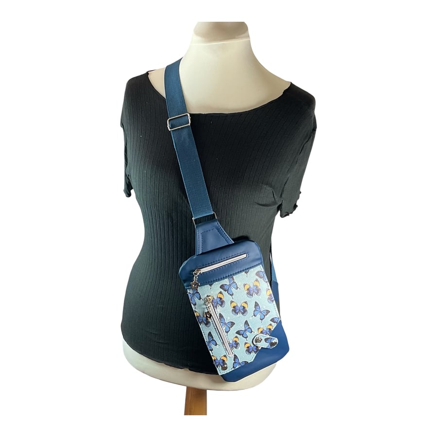Handmade Leather butterfly Bag Women, soft sling crossbody
