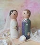 Custom wedding cake peg doll cake toppers.  - Image 4