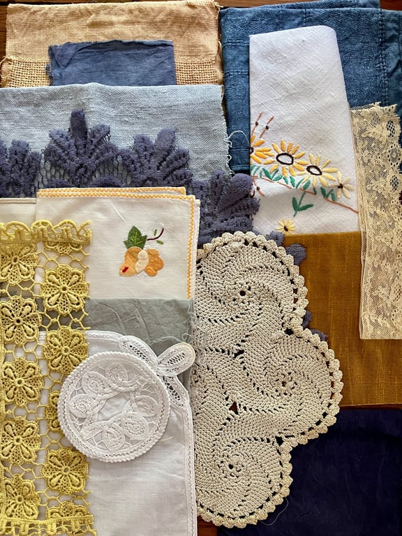 Vintage and plant-dyed fabric inspiration bundle 1