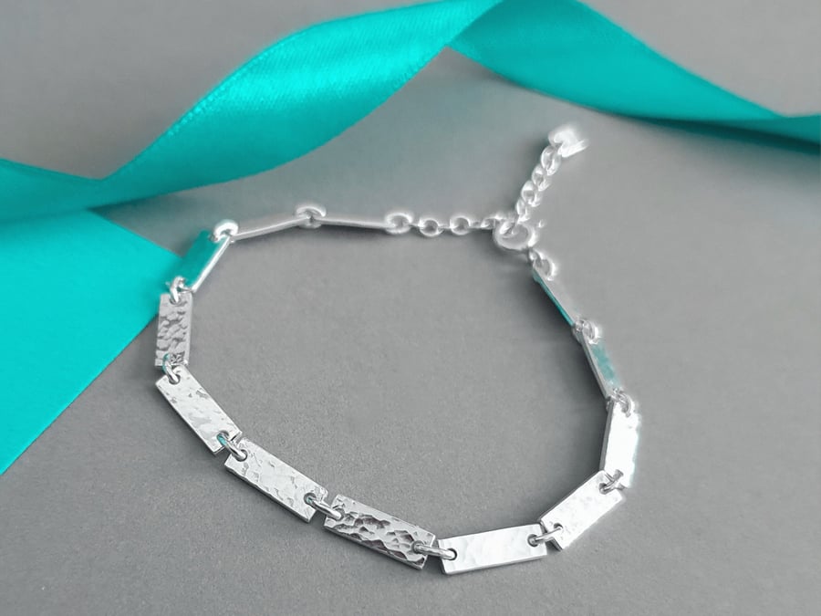 Minimalist silver bracelet on sale