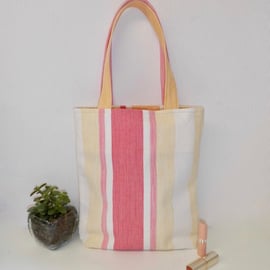 Tote bag in summery Laura Ashley striped fabric