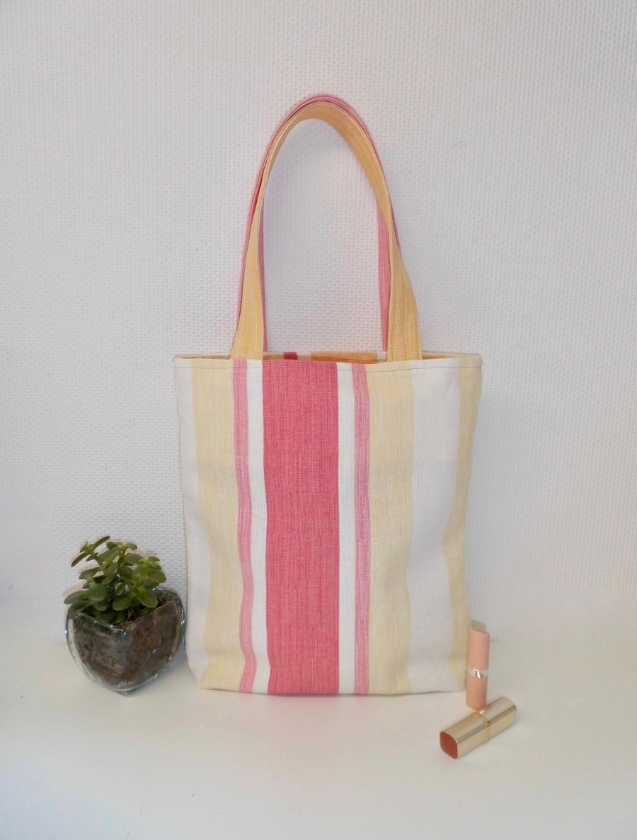 Tote bag in summery Laura Ashley striped fabric