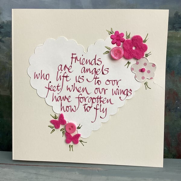 Handmade birthday card.Friend card.Birthday card.Friendship card.