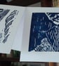 Original linocut Estuary Scene card - Image 3