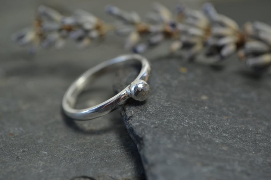 Sterling silver dot ring