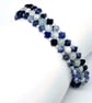 Genuine Aquamarine and Sodalite Bracelet, Blue Gemstone Handmade Bracelet 6-8 in - Image 1