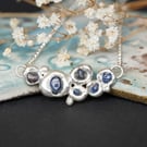 Sterling Silver and Raw Sapphire Necklace