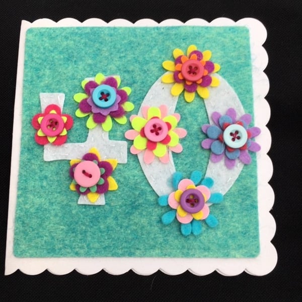 40th birthday card - Floral and Pretty