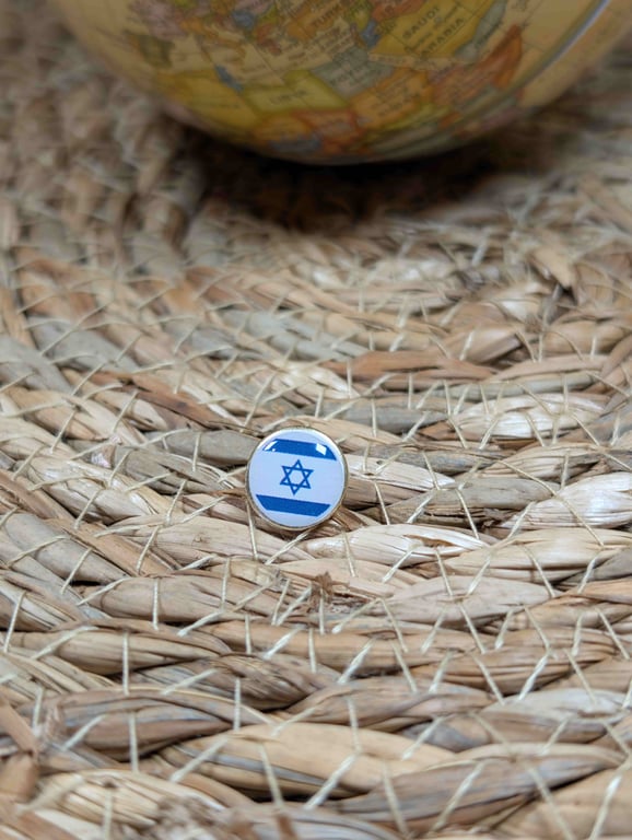 Israel Flag Map Pin – Middle East Travel Map Push Pin for Wooden Maps, Israel