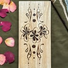 Ornamental Frangipani Pyrography Wall Art