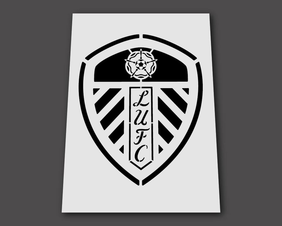 Leeds Football Stencil Crest Badge Reusable Template Wall Soccer Bar Furniture