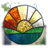 Sunrise Picture Stained Glass Suncatcher Handmade Sun Ring 013