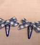 Blue gingham school bows, scrunchies, hair bands and ribbon accessories - Image 10