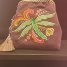Rosemaling dragonfly design purse.