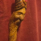 Hand-Carved Wood Spirit Staff