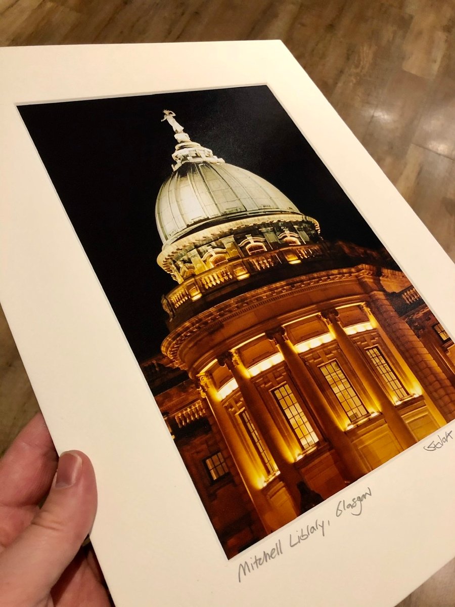Mitchell Library, Glasgow Signed Mounted Print FREE DELIVERY