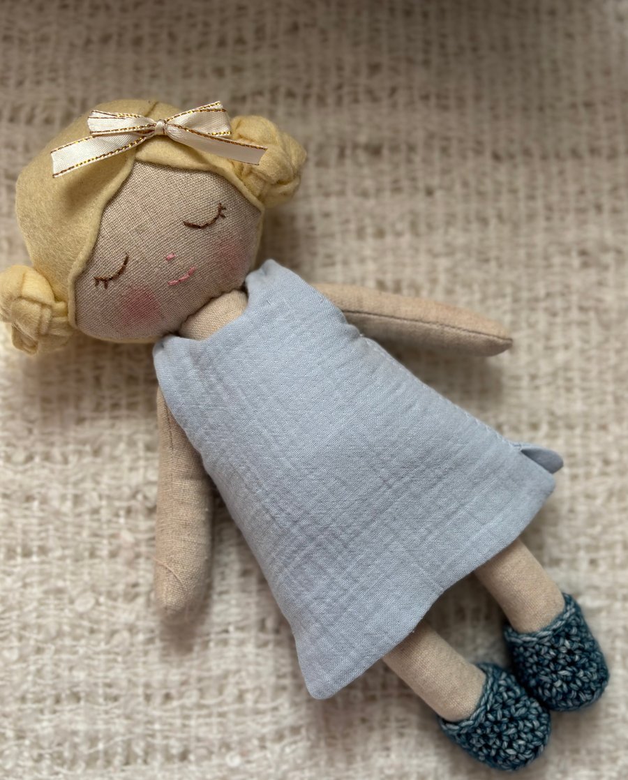 Handmade 11” rag doll