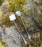 Silver long dangly pendulum earrings with butterflies  - Image 5