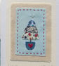 Little Tree, hand-stitched miniature textile on card with silver star at the top - Image 2