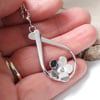Flower in a raindrop necklace Sterling Silver