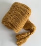 COTTON blend scarf. 'Landscape' .Soft, lightweight , all-seasons .Mustard, Gold. - Image 3