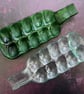 Handmade Fused Glass Multi Section Recycled Wine Bottle Dish - Slumped Bottle - Image 8