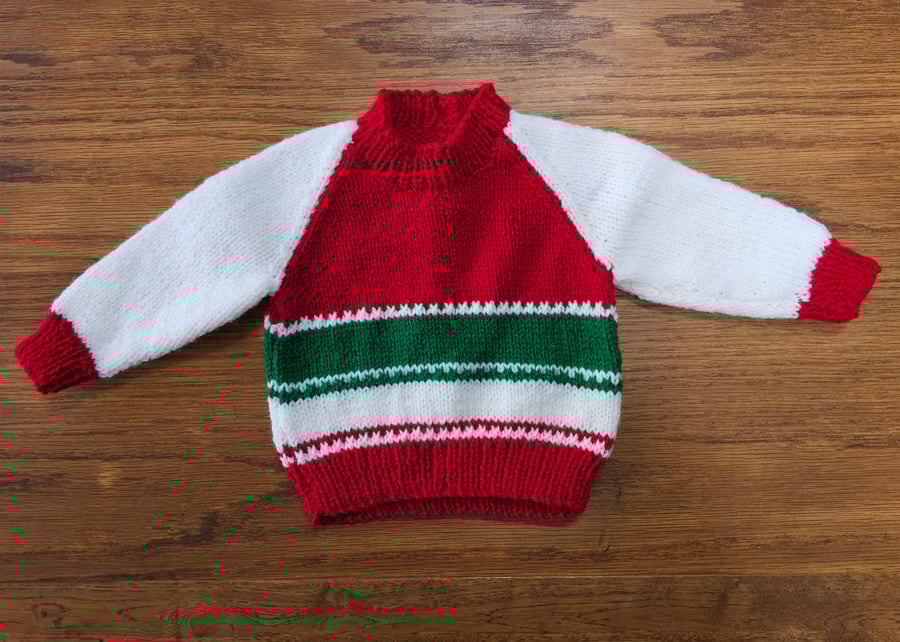 Diane's Classic Christmas Stripe Baby Jumper (Age 0-6 months)