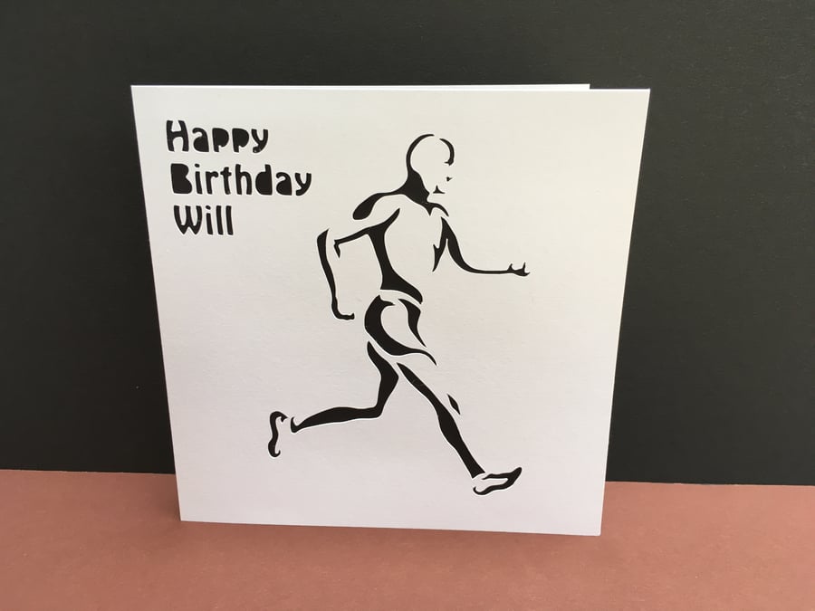 Running Runner Card - Paper Cut