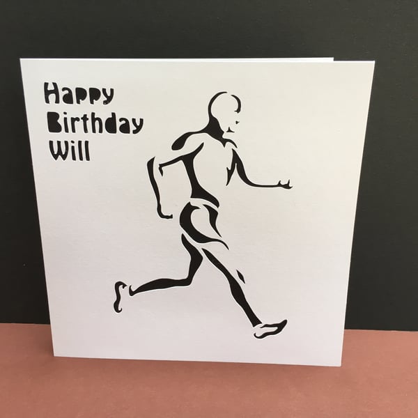 Running Runner Card - Paper Cut