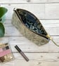 Hand Printed Linen Zipped Cosmetic Bag - Image 4