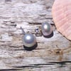 Dove Grey Freshwater Pearl and Sterling Silver Stud Earrings - UK Free Post
