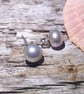 Dove Grey Freshwater Pearl Sterling Silver Earrings (ERPRSTGY1) - UK Free Post