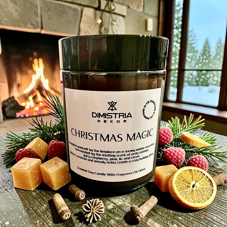 Scented Soy Candle Christmas Magic