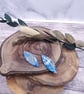 Marbled blue, white and silver earrings - Image 3