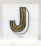 Personalised Candles Birthday Card. Handmade Greetings Card Gold & Black - Image 5