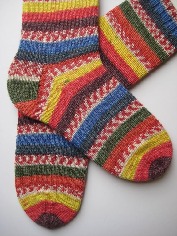 hand knit mens wool socks size 8-10