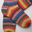 hand knit mens wool socks size 8-10