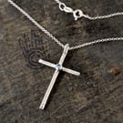 Recycled Sterling Silver Cross Topaz pendant: 
