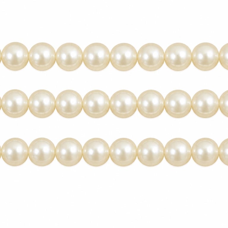 Ivory Cream Glass Pearl Beads, 4-10mm for Jewellery Making, Wedding Bridal Pearl
