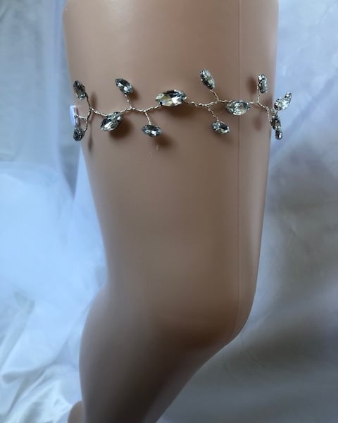 DUSK - Diamante Bridal Vine Garter - Other Options - Many Sizes Available 