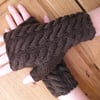 Hand knitted ladies fingerless gloves wrist warmers